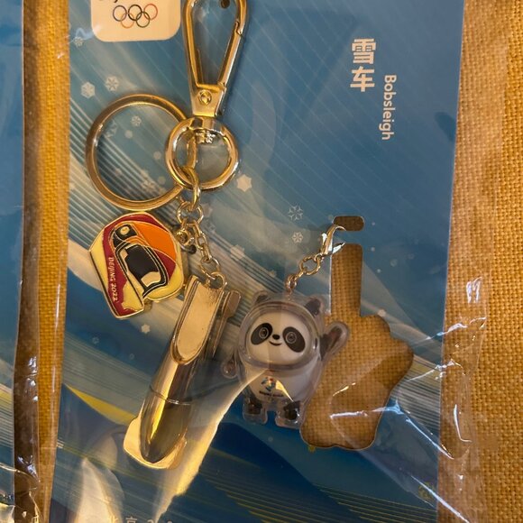 Beijing 2002 Winter Olympics official licensed key chain set with mascot Bing - Picture 3 of 5